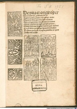 De vita et origine Pilati : mit Anhang über Judas, Malchus und Anna (Walther, Initia 18058)