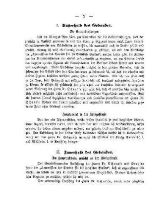 I. Außerhalb des Gebäudes