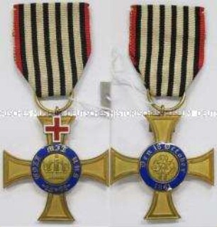 Kronenorden, Kreuz der 4. Klasse mit dem Genfer Kreuz am Erinnerungsband