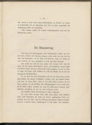 Die Dämmerung.