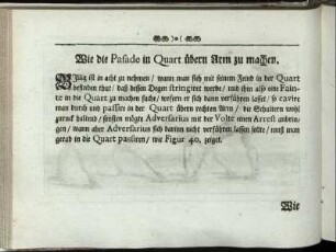 Wie die Pasade in Quart übern Arm zu machen. [inkl. Abbildung]