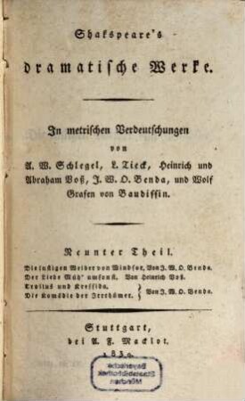 Dramatische Werke, Bd. 9