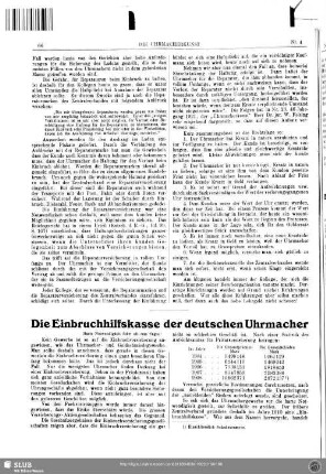 Die Einbruchhilfskasse der deutschen Uhrmacher