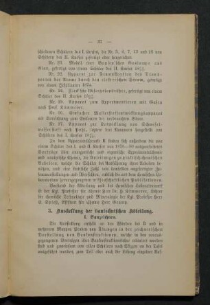 3. Ausstellung der bautechnischen Abteilung.