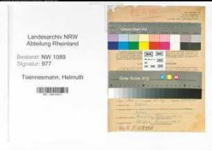 Entnazifizierung Helmuth Toennesmann , geb. 02.06.1914 (Polizist)