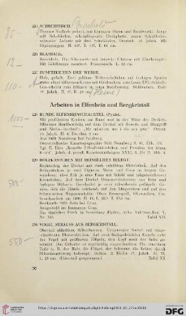 Arbeiten in Elfenbein und Bergkristall (Nr. 228-234)
