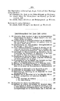 Inhaltsverzeichnis des Juni-Juli-Heftes