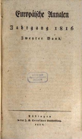 Europäische Annalen. 1816, 2