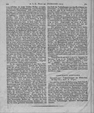 Volksmeinungen am Niederrhein. Deutschland 1815