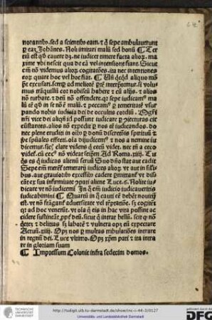 Impressum Colonie infra sedecim domos.