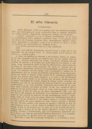 El año literario - (Continuación)