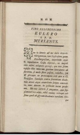 Viro celeberrimo eulero.