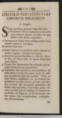 Specialis Pervestigatio Librorum Biblicorum