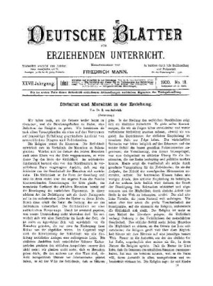 Divinität und Moralität in der Erziehung : (Fortsetzung)