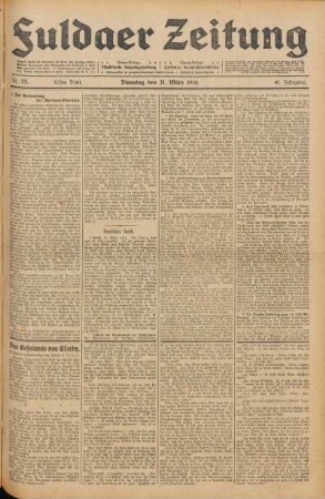 Ausgabe vom Dienstag, den 31. März 1914.