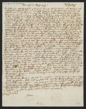 Brief an Leopold Mozart und Maria Anna Walburga Ignatia Mozart : 31.07.1778