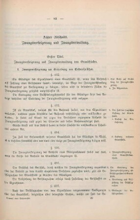 Achter Abschnitt. Zwangsversteigerung und Zwangsverwaltung