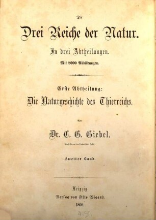 Die Naturgeschichte des Thierreichs, 2. Die Vögel