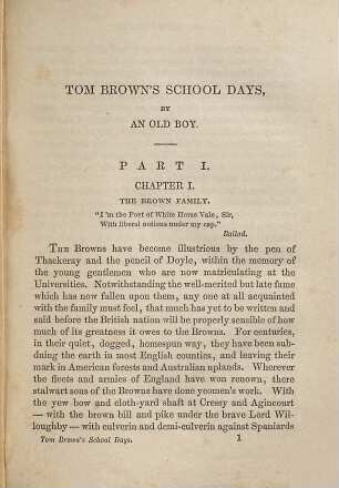 Tom Brown's school days
