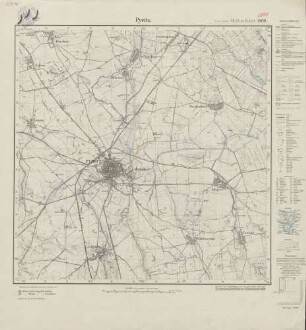 2855 (alte Nr.: 1408) Pyritz, Meßtischblatt (4cm - Karte)