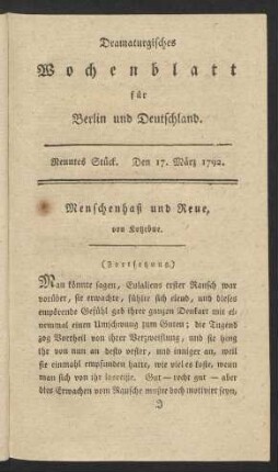 Neuntes Stück. Den 17. März 1792