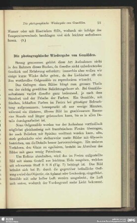 Die photographische Wiedergabe von Gemälden.