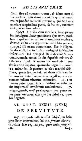 Ad Orat. XXXIII. (XXXI.) De Servitute [ff.]