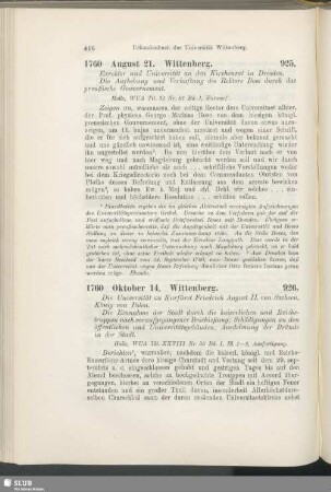 926. 1760, Oktober 14. Wittenberg