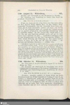 926. 1760, Oktober 14. Wittenberg