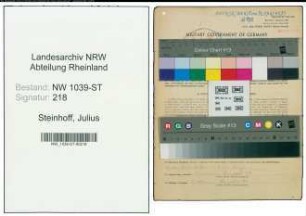 Entnazifizierung Julius Steinhoff , geb. 16.12.1912 (Uhrmachergehilfe)