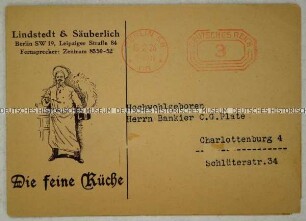Werbeprospekt für Produkte des Lebensmittelkonserven-Lieferanten Lindstedt & Säuberlich