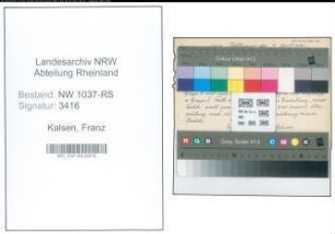 Entnazifizierung Franz Kalsen , geb. 09.09.1889 (Lehrer)