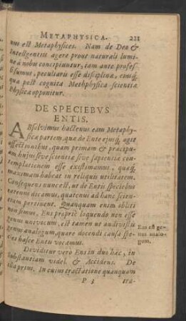 De Speciebus Entis.