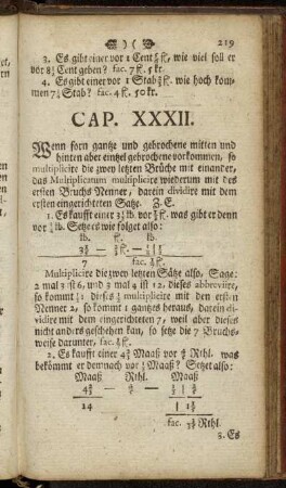 Cap. XXXII. Wenn forn gantze und gebochene mitten und hinten aber eintzel gebrochene vorkommen, [...]