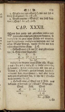 Cap. XXXII. Wenn forn gantze und gebochene mitten und hinten aber eintzel gebrochene vorkommen, [...]