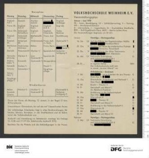 Beilage zum Programm 2. Semester 1969/1970