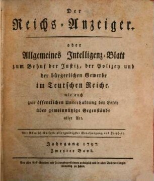 Kaiserlich privilegirter Reichs-Anzeiger. 1797, 2