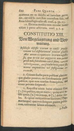 Constitutio XIII. Von Wegelagerung und Vorwartung