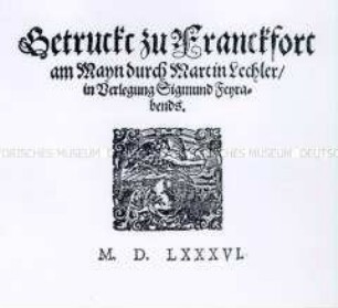Getruckt zu Franckfort (Druckerzeichen aus dem Frauentrachtenbuch)