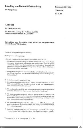 Anfrage der CDU: Personennahverkehr