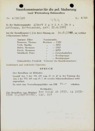Sprissler, Albert