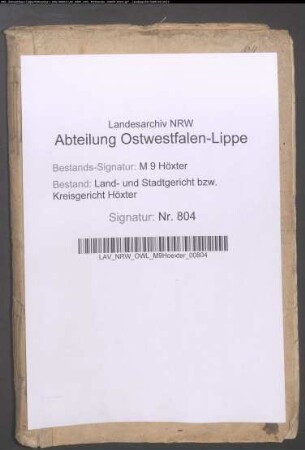 Seperationsrezess für die Gemeinde Dalhausen.
