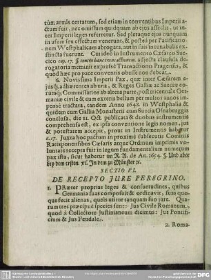 Sectio VI. De Recepto Iure Peregrino