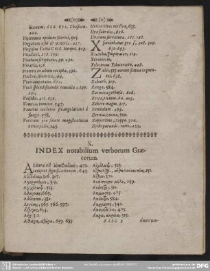 X. Index notabilium verborum Graecorum