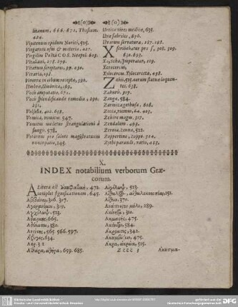 X. Index notabilium verborum Graecorum