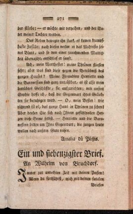 Ein und siebenzigster Brief - Achtzigster Brief