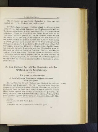B. Der Ausbruch der russischen Revolution und ihre Wirkung auf die Kriegführung.