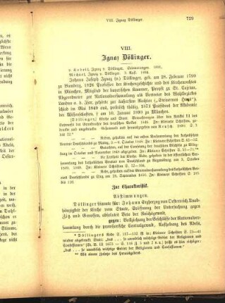 VIII. Ignaz Döllinger.