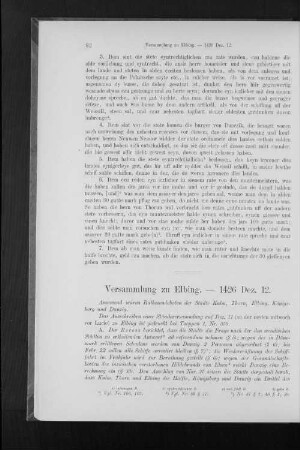 Versammlung zu Elbing. - 1426 Dez. 12.