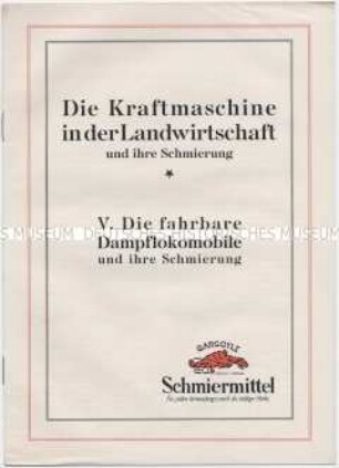 Die Kraftmaschine in der Landwirtschaft und ihre Schmierung